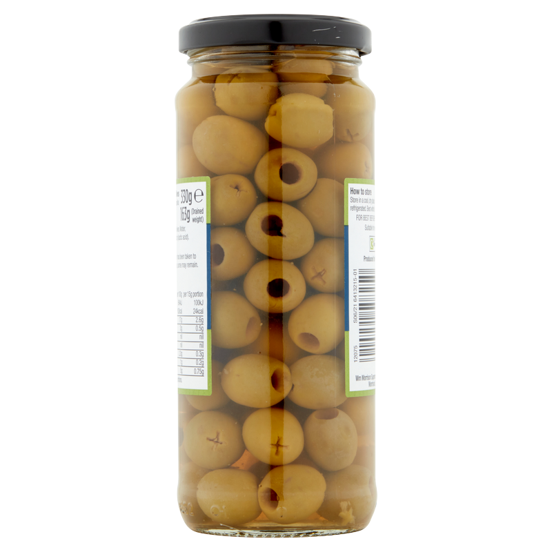 Morrisons Pitted Green Olives, 163g