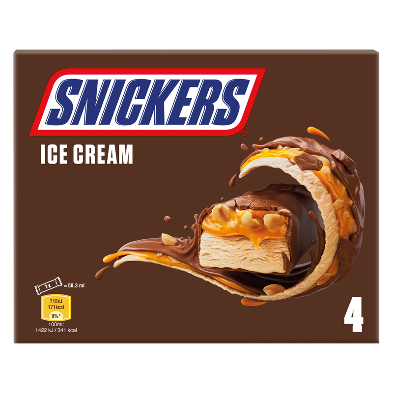 Snickers Ice Cream, 4 x 50.3ml