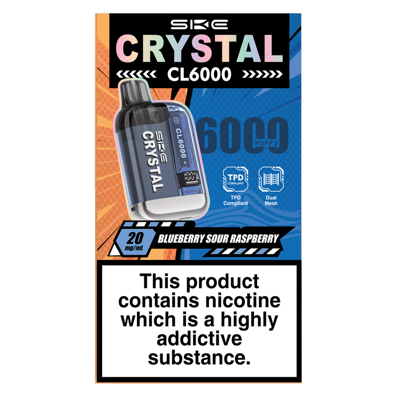 SKE Crystal CL6000 Blueberry Sour Raspberry, 1pcs