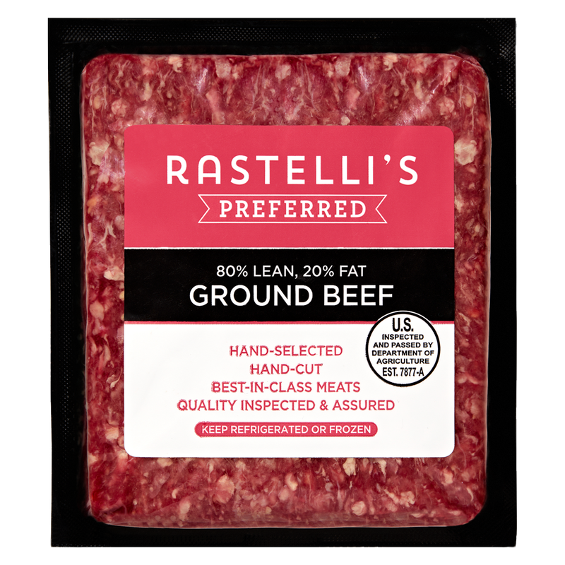 Rastelli's Preferred Fresh Ground Beef 80% Lean 20% Fat - Single 16oz Pack