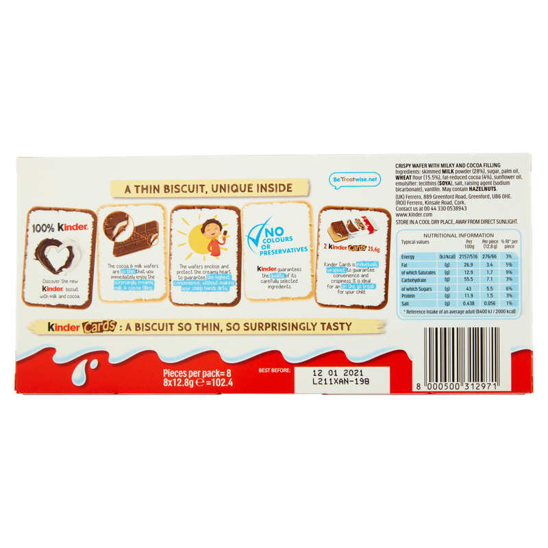 Kinder Cards 4pk, 102.4g