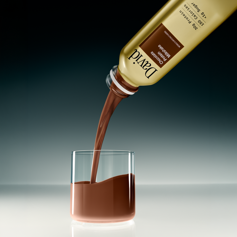 David Protein Chcolate Milkshake, 12oz. 