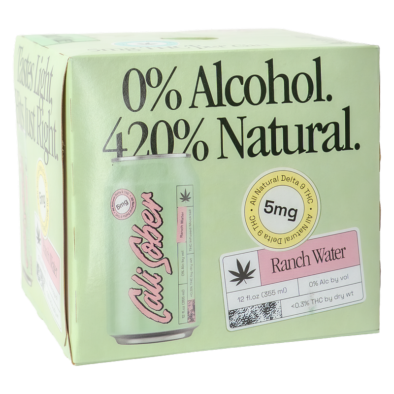 Cali Sober 5mg THC Ranch Water 4pk 12oz Can