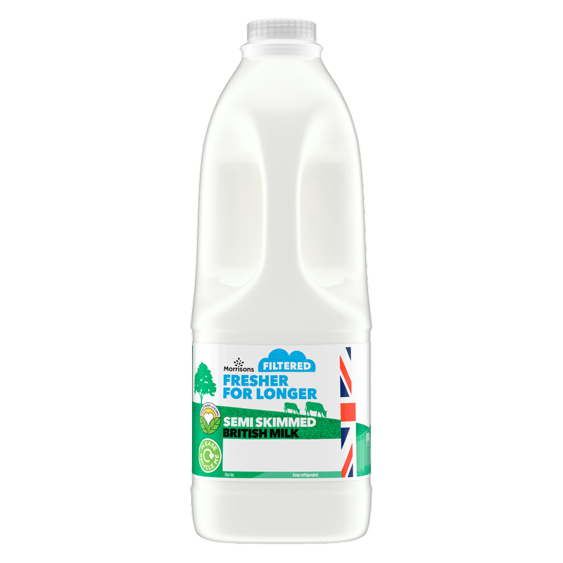 Morrisons Semi Skimmed British Milk, 2L