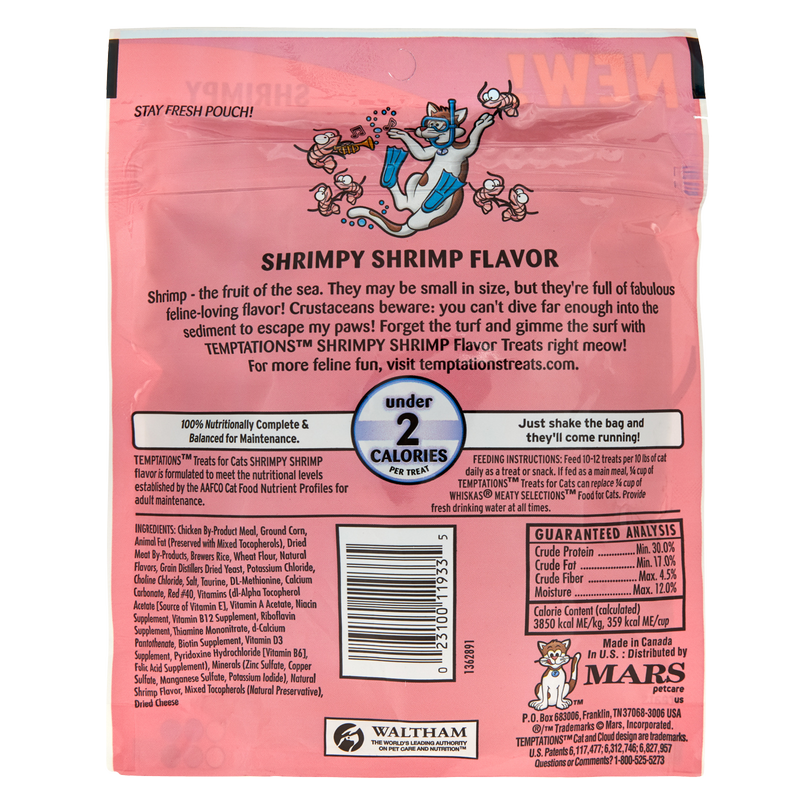 Whiskas Temptations Shrimp Flavor Cat Treats Mega Bag 6.3oz