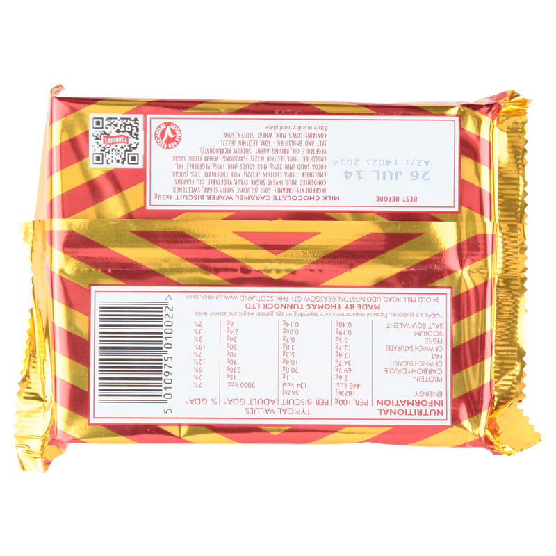 Tunnock's Caramel Wafer Biscuits, 4 x 30g