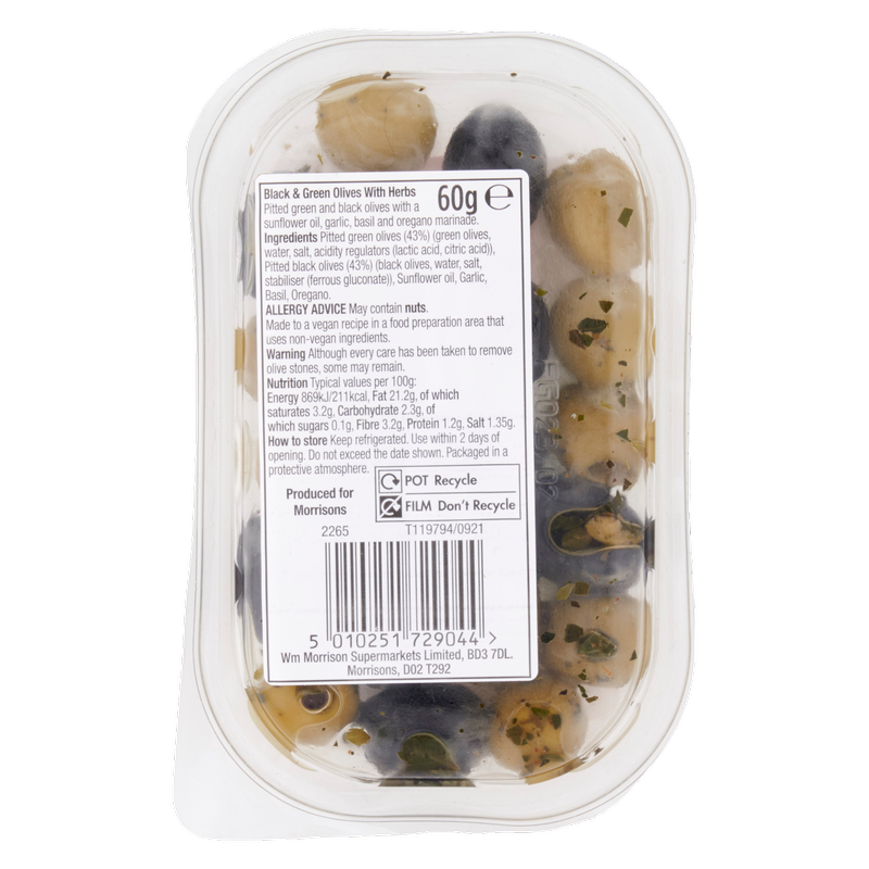 Morrisons Black & Green Olives with Herbs, 60g