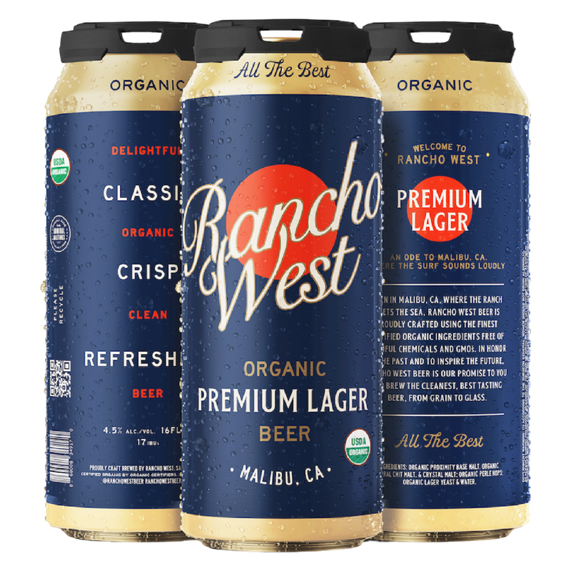 Rancho West Premium Lager 4pk 16oz Can 4.5% ABV