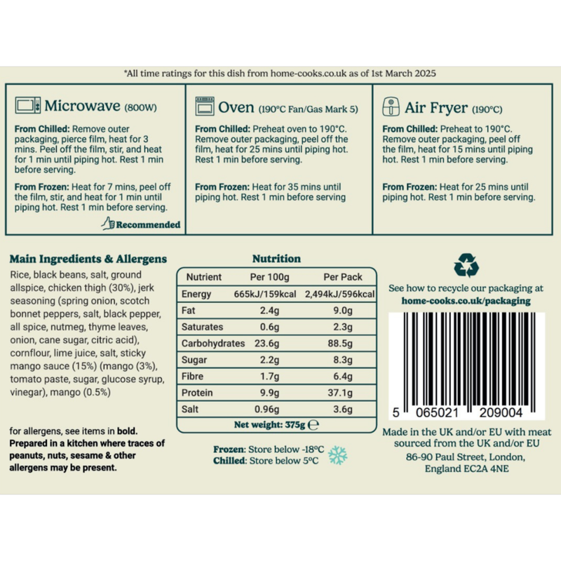 HomeCooks Sticky Mango Jerk Chicken - By Chef Ann Marie, 375g