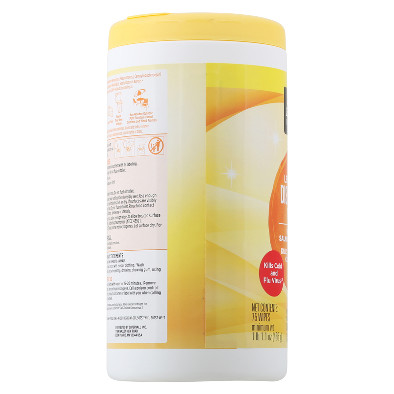 Essential Everyday Lemon Scented Disinfecting Wipes 75ct