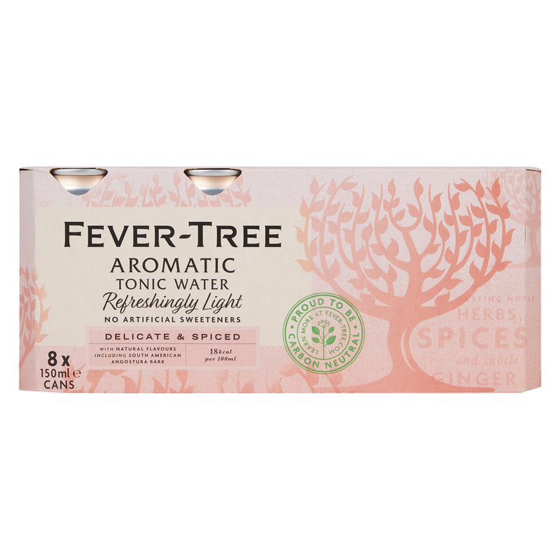Fever Tree Refreshingly Light Aromatic Tonic Water, 8 x 150ml