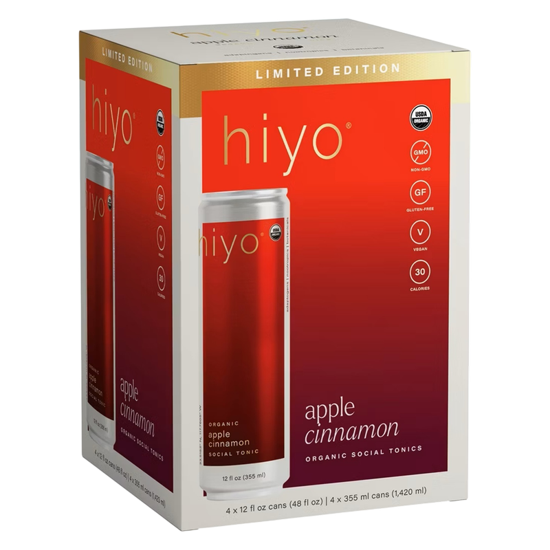 Hiyo Apple Cinnamon 4pk 12oz Can