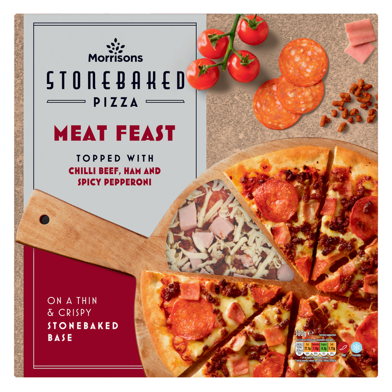 Morrisons Meat Feast Stonebaked Pizza, 300g Quick Meals fast delivery