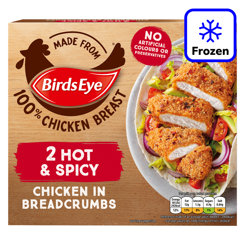 Birds Eye 2 Hot & Spicy Chicken in Breadcrumbs, 180g