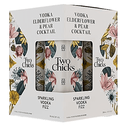 Two Chicks Pear & Elderflower Vodka Fizz 4pk 12oz Cans