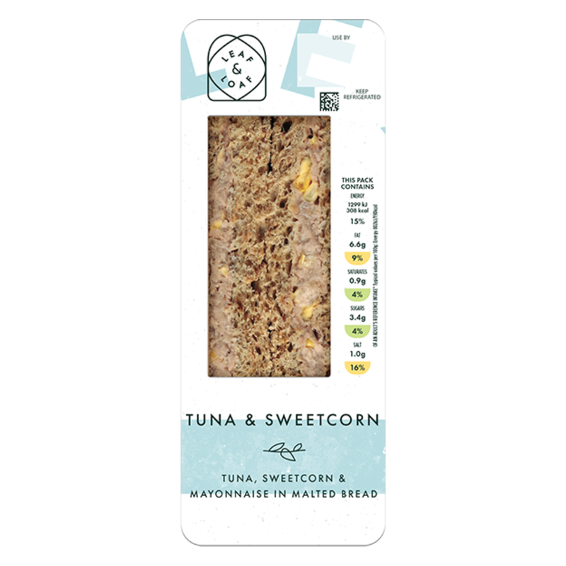 Leaf & Loaf Tuna Sweetcorn Sandwich, 1pcs