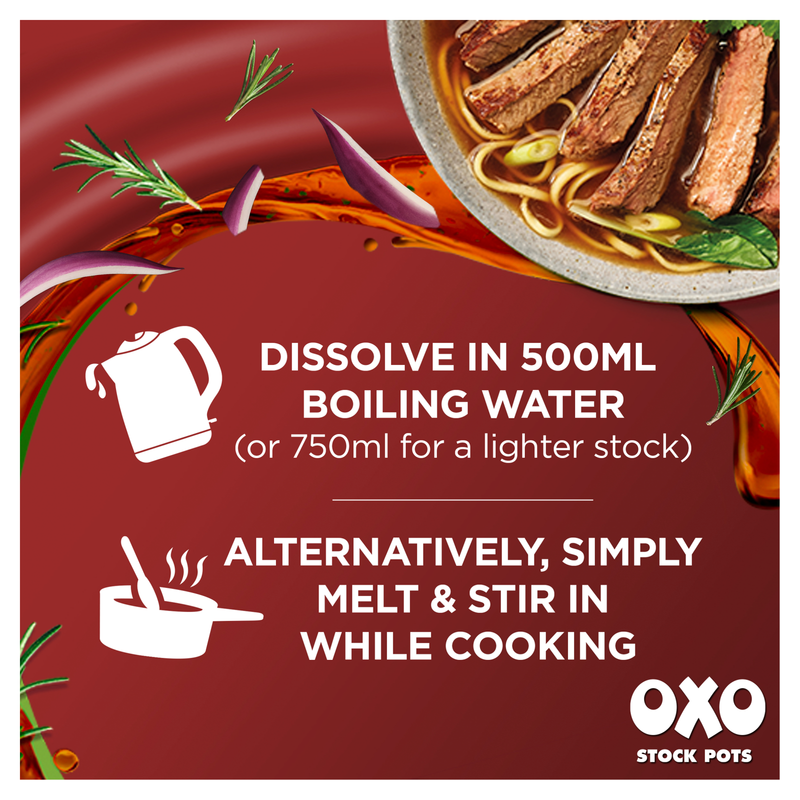 OXO Rich Beef Stock Pots With Rosemary & Onion, 4 x 20g