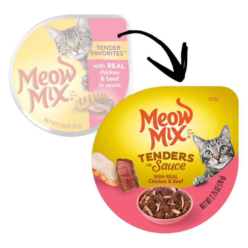 Meow Mix Tenders in Sauce Chicken & Beef 2.75oz