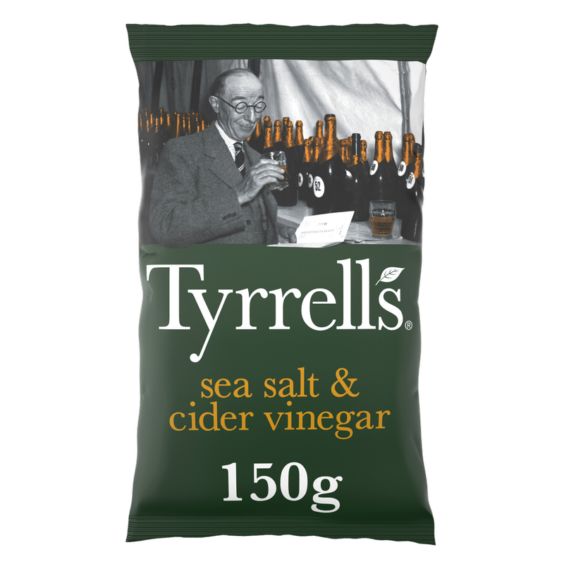 Tyrrells Sea Salt & Cider Vinegar Crisps, 150g