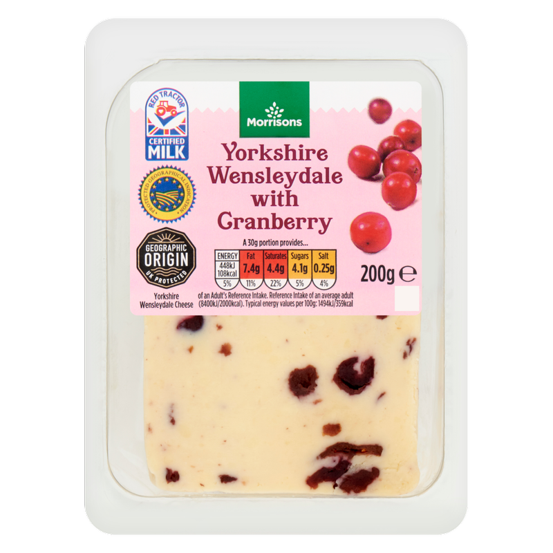 Morrisons Wensleydale & Cranberry, 200g