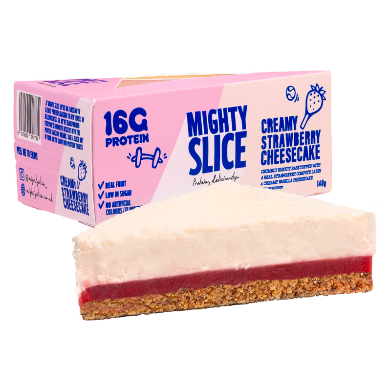 Mighty Slice Creamy Strawberry Protein Cheesecake, 140g