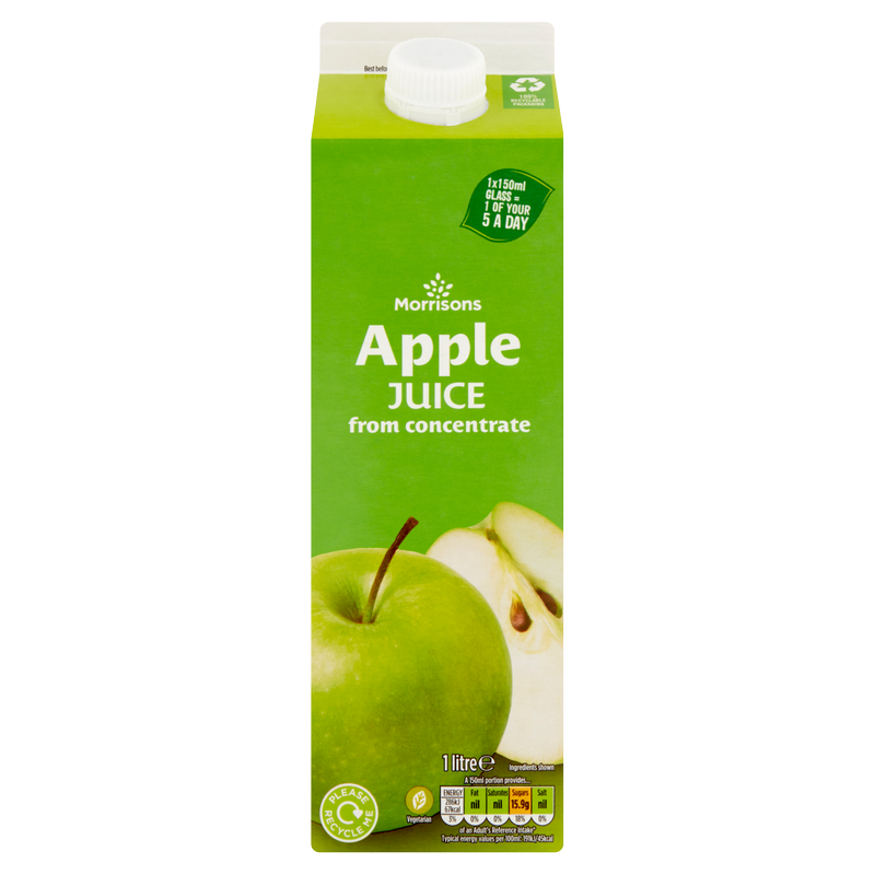 Morrisons Apple Juice from Concentrate, 1L (Chilled)