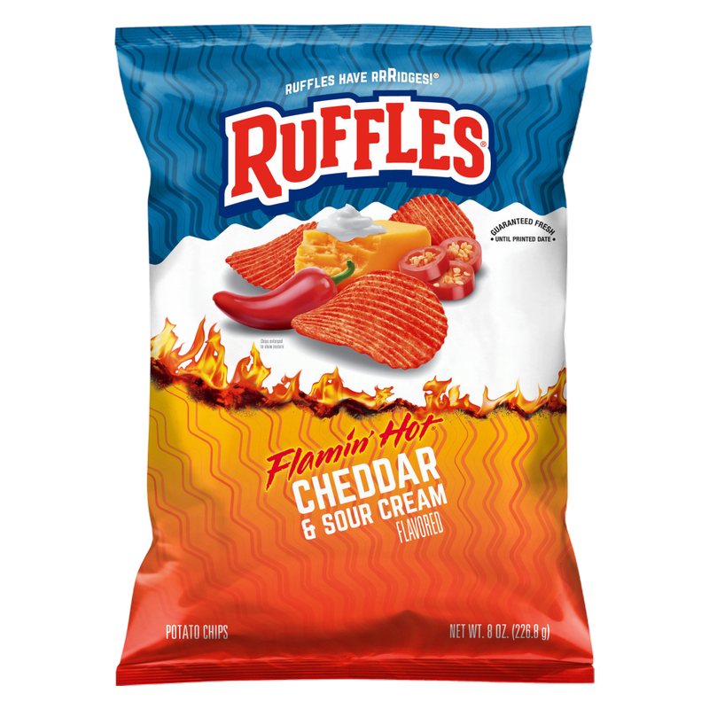 Ruffles Flamin' Hot Cheddar Sour Cream Potato Chips 8oz