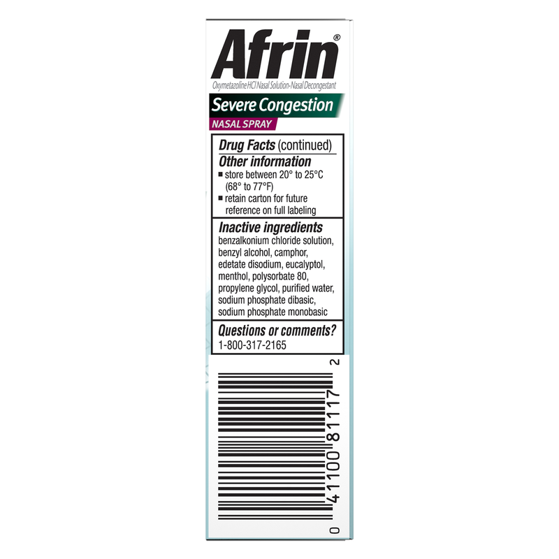 Afrin Severe Congestion Nasal Spray Congestion Relief 15ml