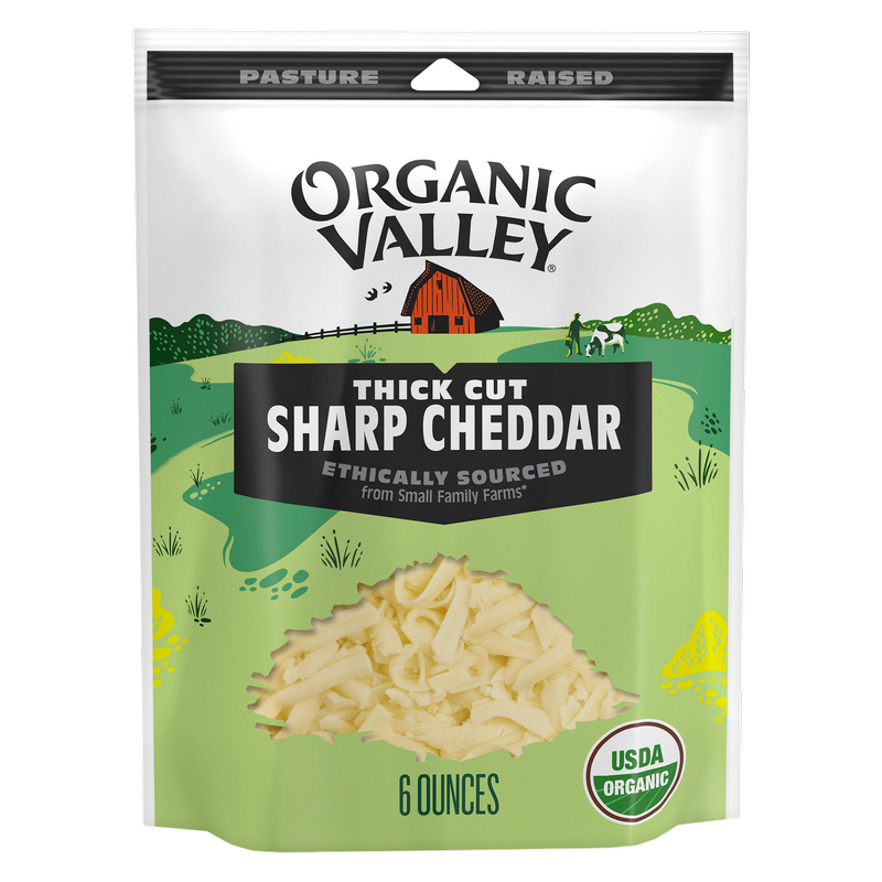 Organic Valley Thick Cut Shredded Sharp Cheddar Cheese - 6oz