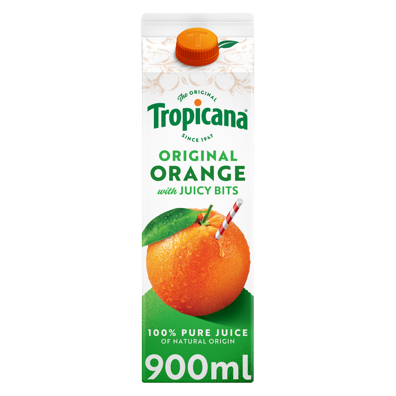 Tropicana Orange Juice with Bits, 900ml