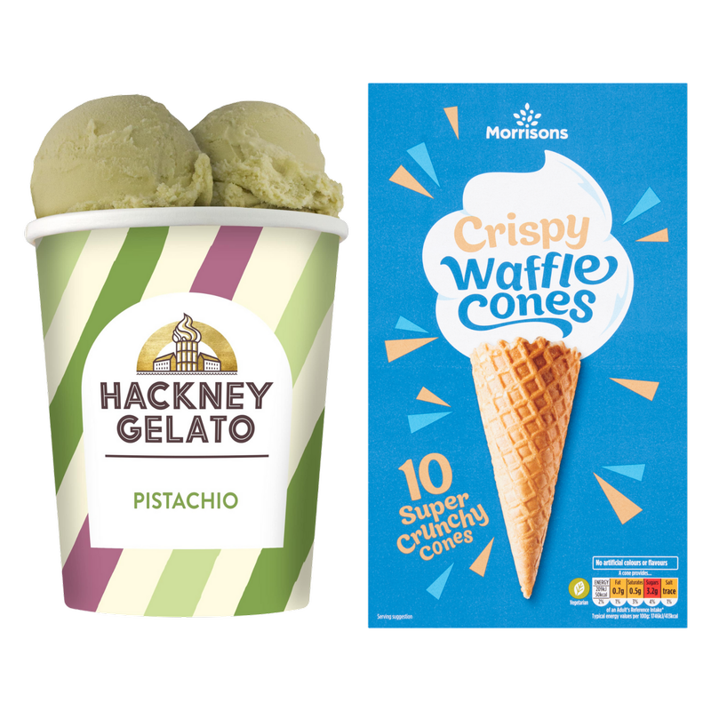 Hackney Gelato Pistachio Ice Cream & Waffle Cones