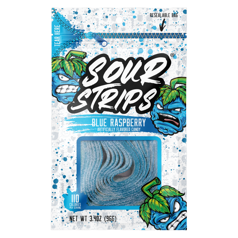 Blue Raspberry Sour Strips, 3.4oz