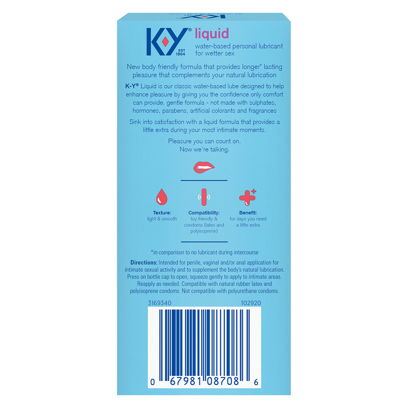 K-Y Liquid Water Based Lubricant 2.4 oz