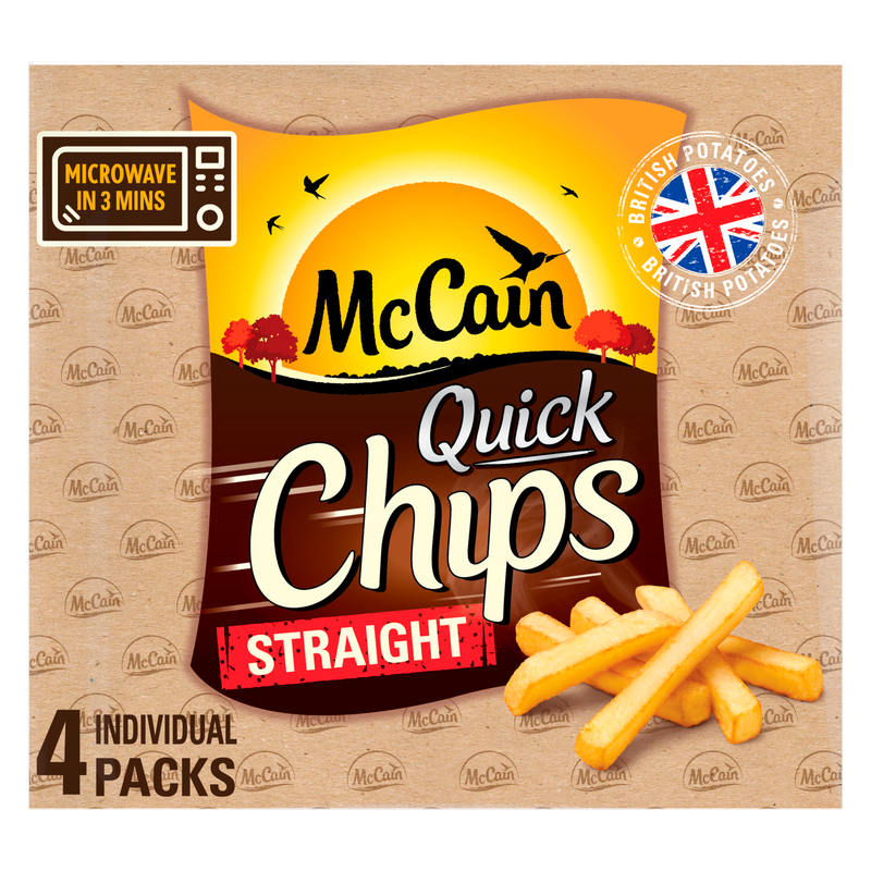 McCain Straight Cut Quick Chips, 4 x 100g