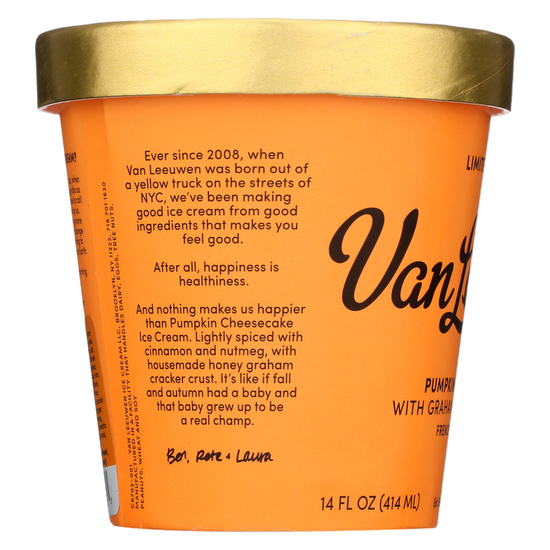 Van Leeuwen Pumpkin Cheesecake Ice Cream Pint, 14oz. 