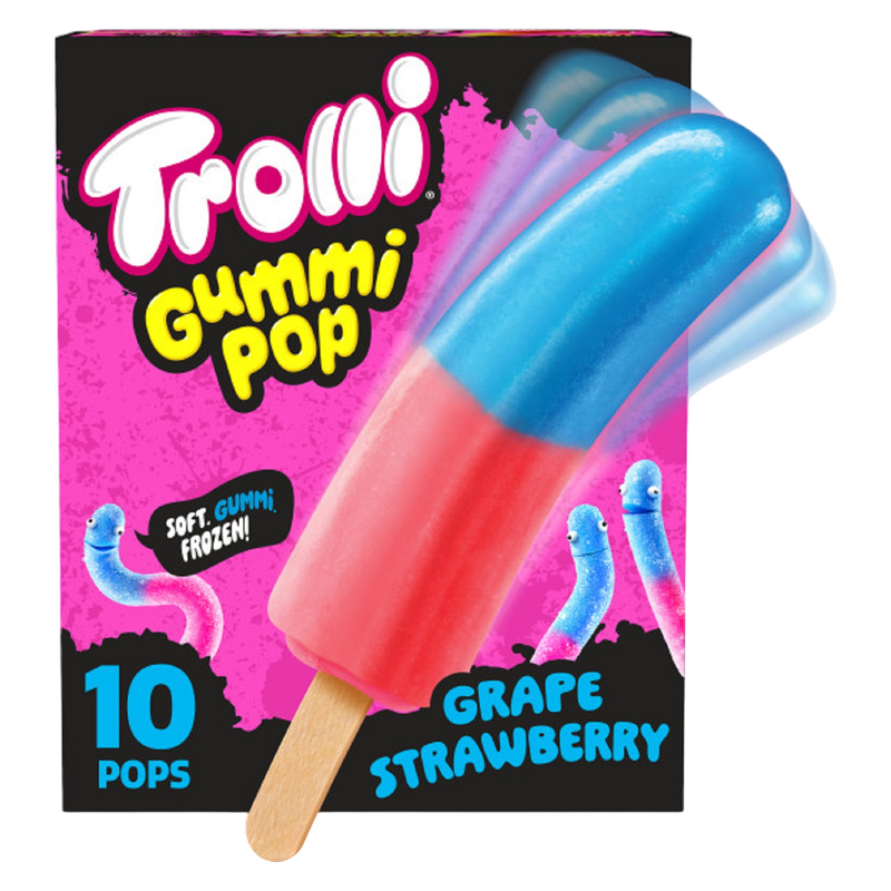 Trolli Grape Strawberry Frozen Gummi Pops, 10ct