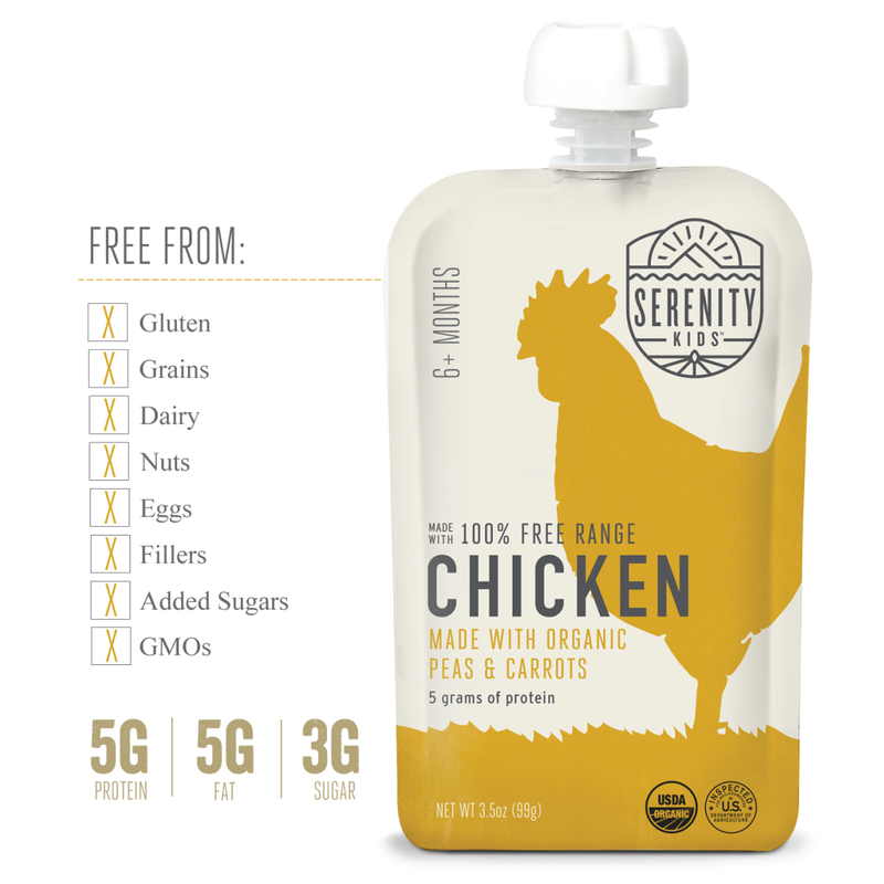 Serenity Kids Free Range Chicken with Organic Peas and Carrots Pouch