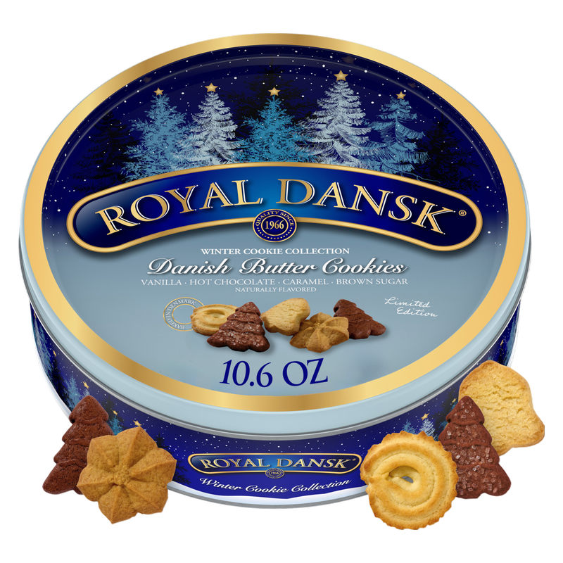 Royal Dansk Danish Butter Cookies, Winter Cookie Collection, Holiday Limited Edition Tin, 10.6 oz