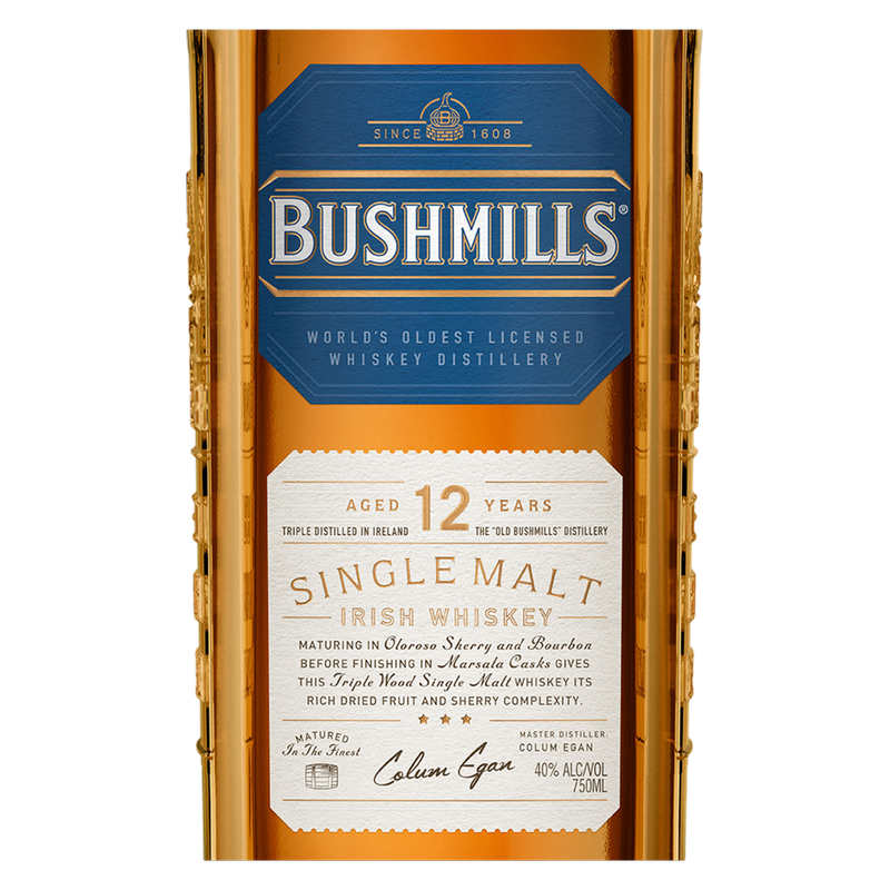 Bushmills 12 Yr Single Malt Irish Whiskey 750ml