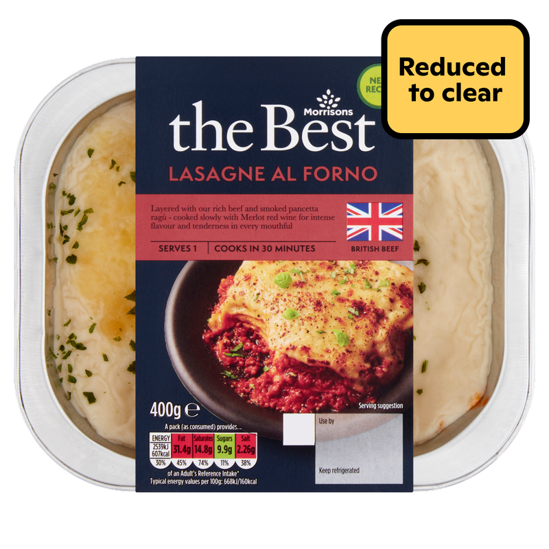 Reduced - Morrisons The Best Lasagne, 400g