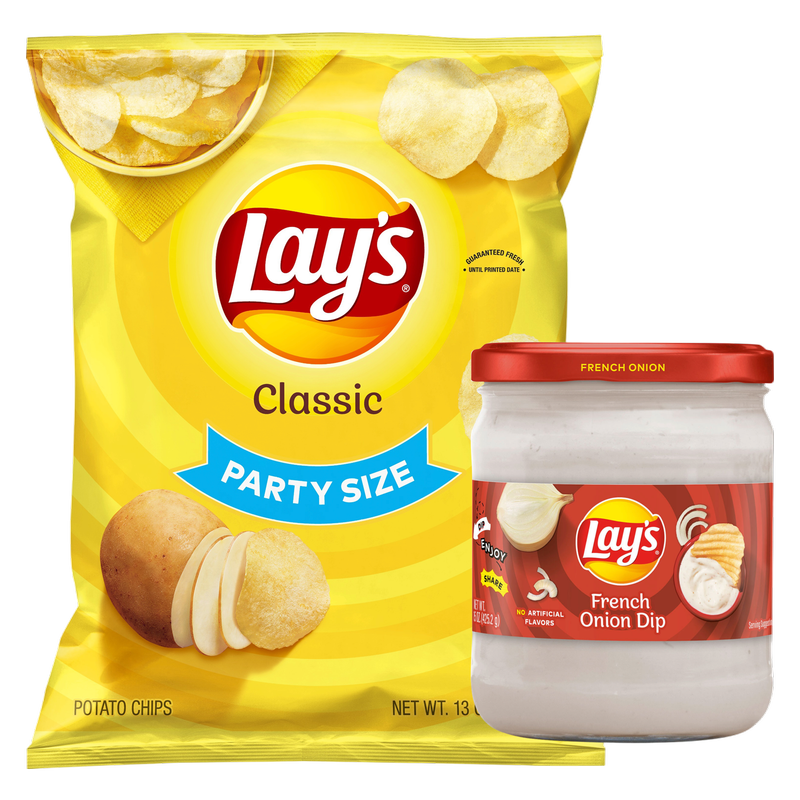 Lay's Classic Potato Chips 13oz & Lay's French Onion Dip 15oz