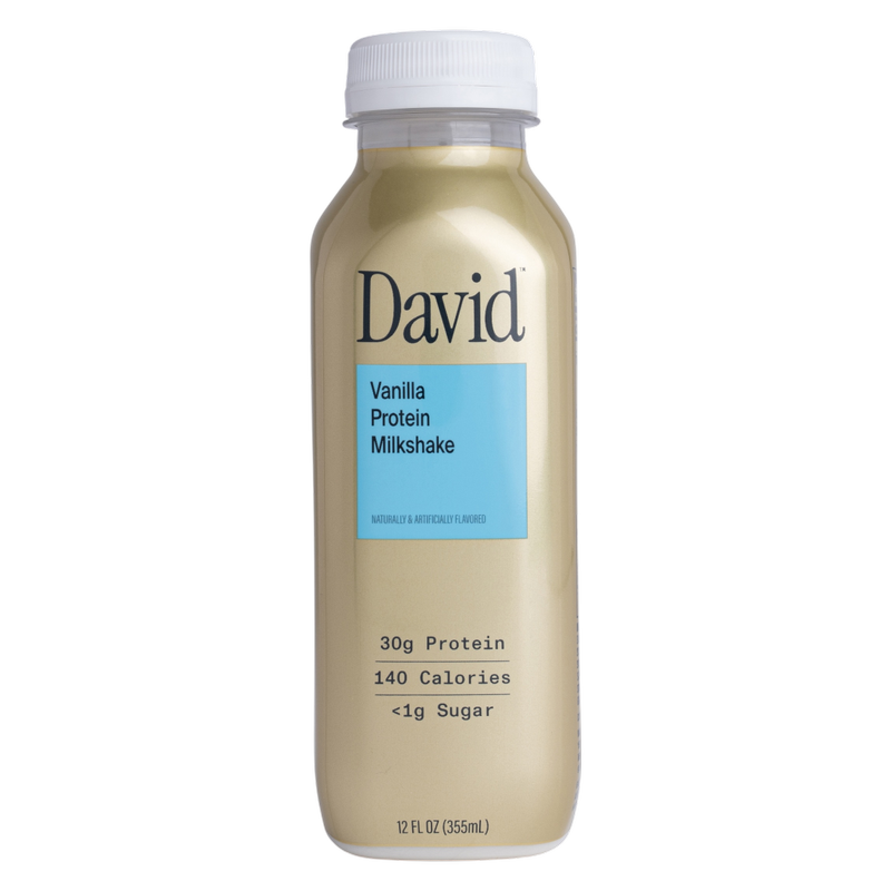 David Protein Vanilla Milkshake, 12oz. 