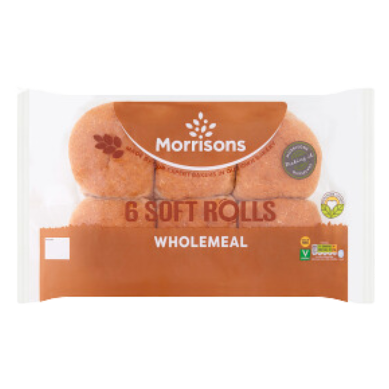 Morrisons Soft Rolls Wholemeal, 6pcs