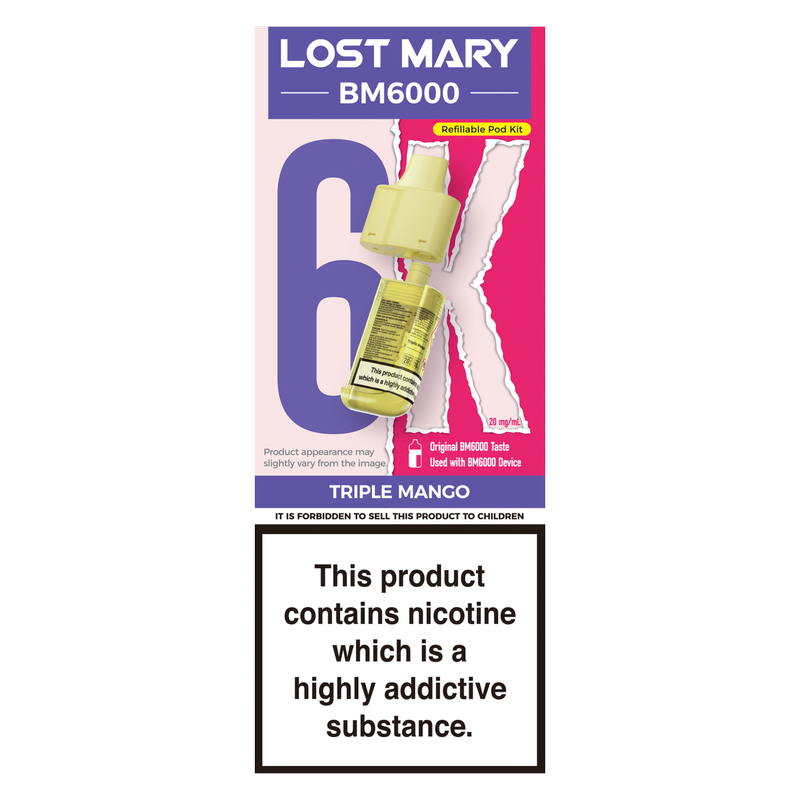 lost mary bm6000 refill pod Xros pods are lasting for 1500/1700 puffs main image 0