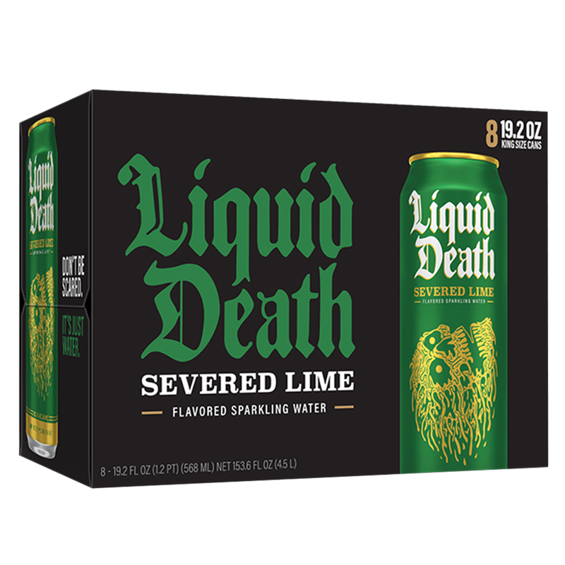 Liquid Death Sparkling Water Severed Lime 8pk 19.2oz Can