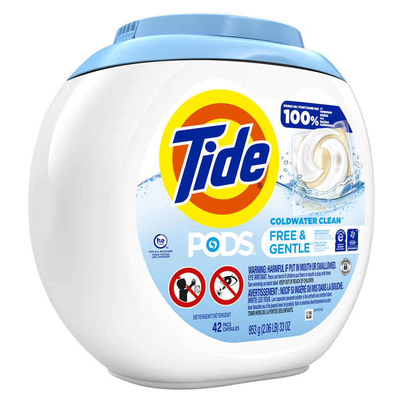 Tide PODS Free and Gentle Laundry Detergent Pacs Unscented 42ct