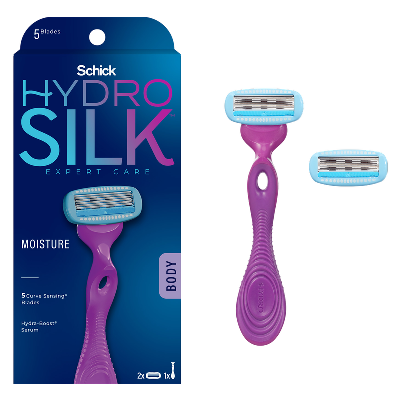 Schick Hydro Silk Five Blade Razor for Women and 2 Razor Refills