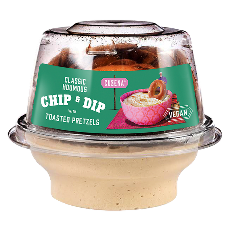 Cuzena Chip & Dip Classic Houmous With Toasted Pretzels, 117g