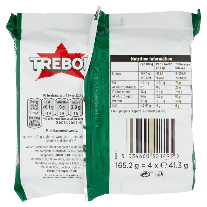 Trebor Extra Strong Peppermint Mints, 4 x 41.3g