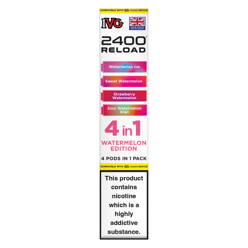 IVG 2400 4 in 1 Watermelon Edition Reload Pods 20mg/ml, 4pcs